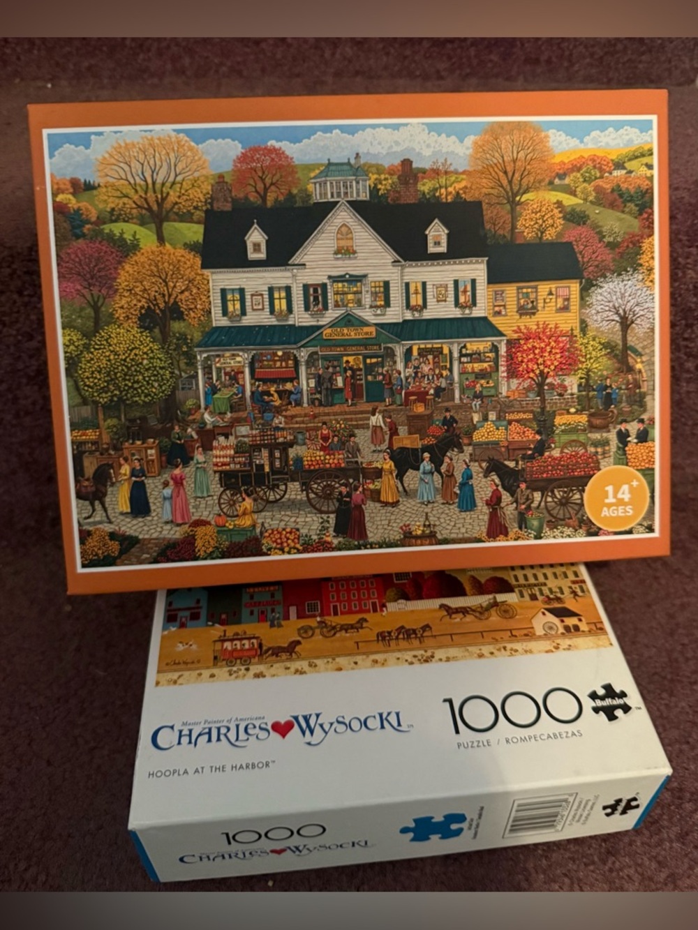 Charles Wysocki 1000 piece puzzle, NIB + a once used 1000 piece puzzle.